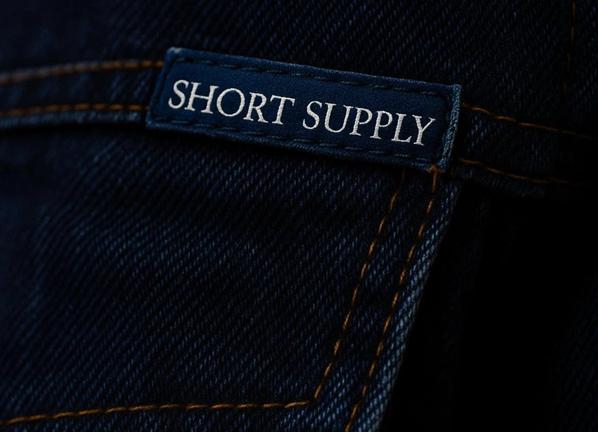 Short Supply jeans for shorter men dark wash denim