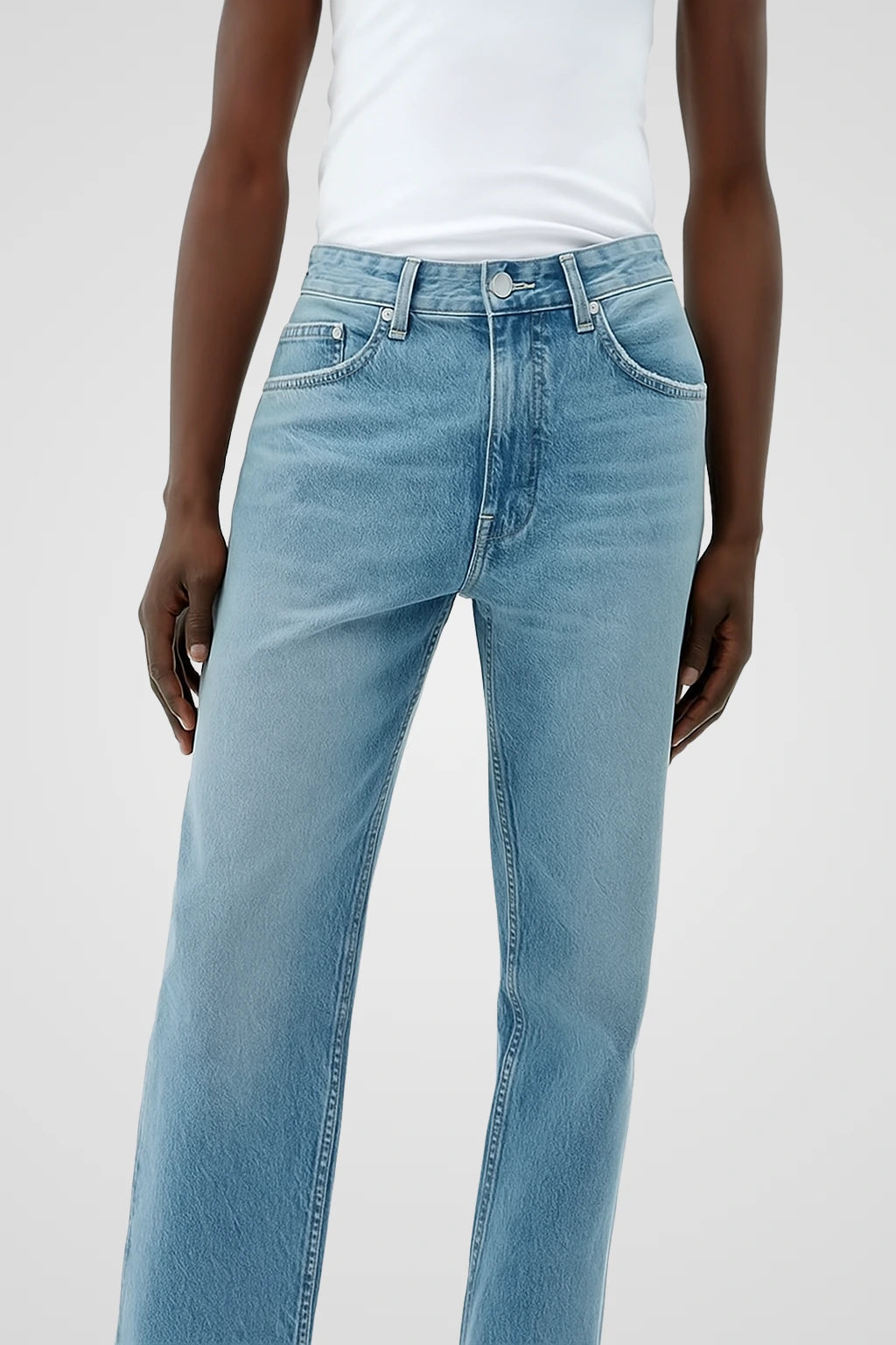 Amsterdam jeans light wash tapered fit designed for short men by Short Supply