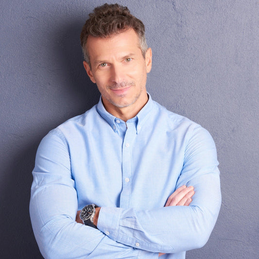 Confident man wearing a business shirt looking sharp