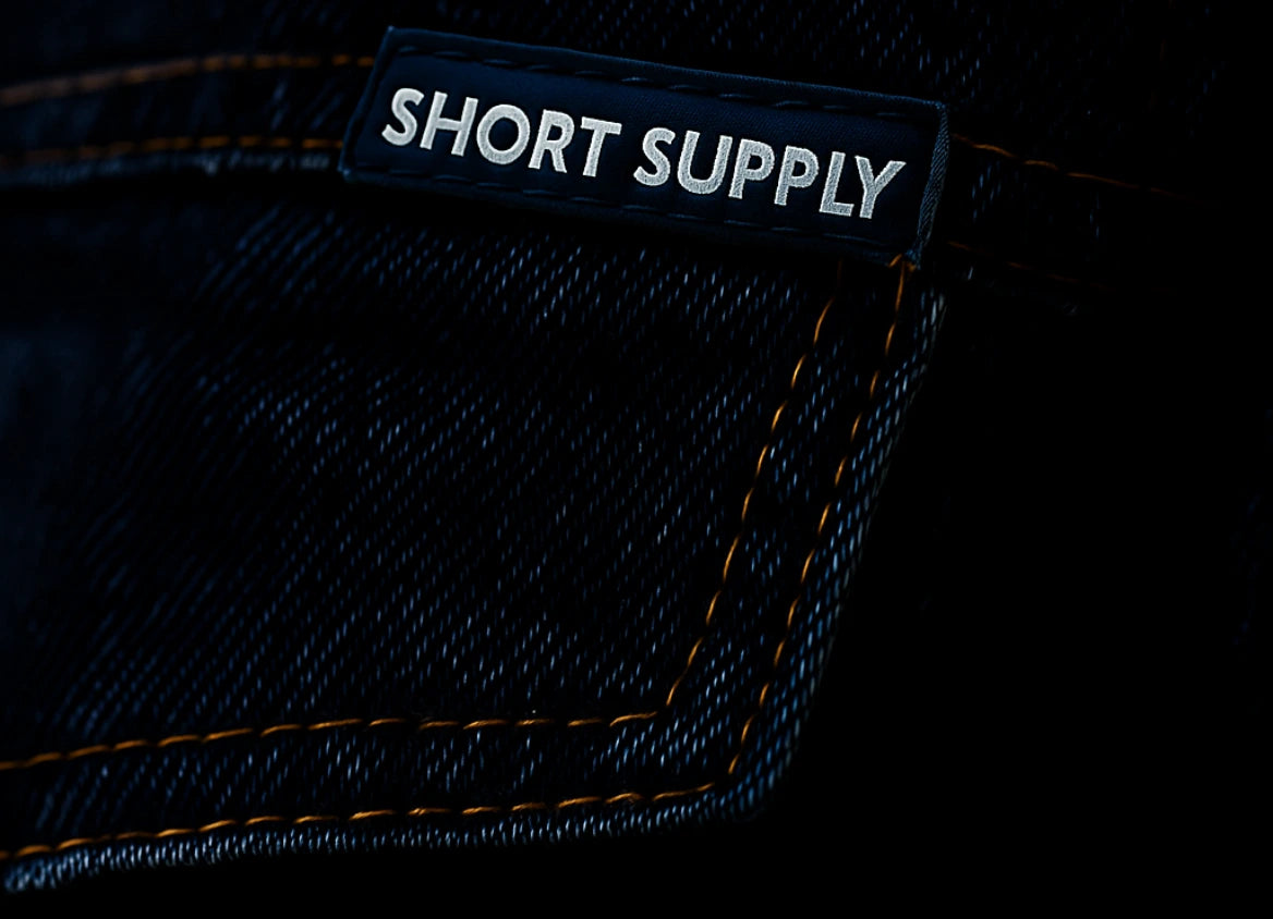Close up of the Amsterdam jeans by Short Supply designed for shorter men.